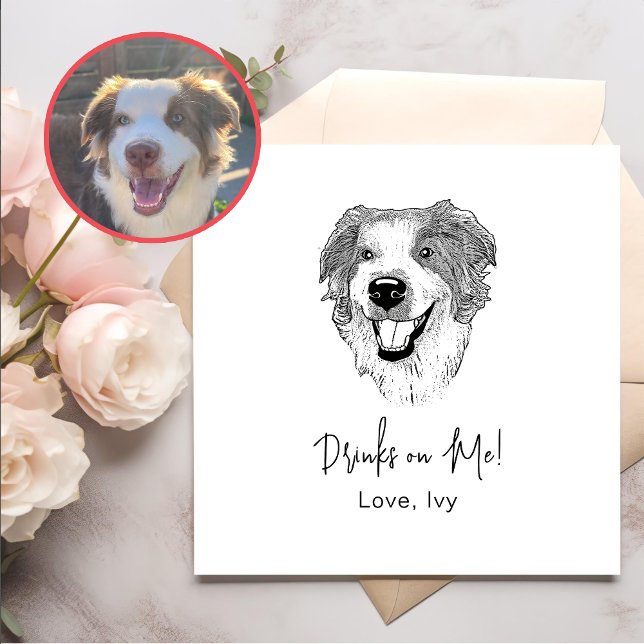 Serviette En Papier Dessin à la main de chien berger australien person (Créateur téléchargé)