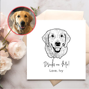 Serviette En Papier Dessin à main pour chien d'essayeur d'or personnal
