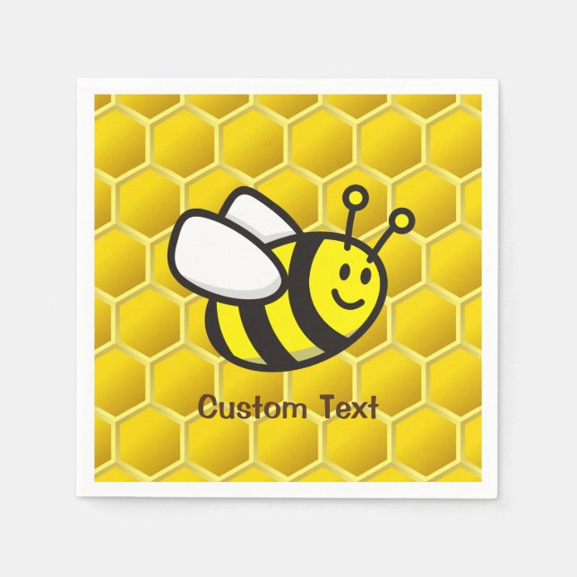 Serviette En Papier Dessin animé d'abeille à miel (Devant)