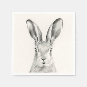 Serviette En Papier Dessin au crayon de lapin