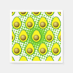 Serviette En Papier Dessin Avocado de style vintage