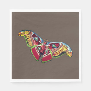 Serviette En Papier Dessin d'art papillon