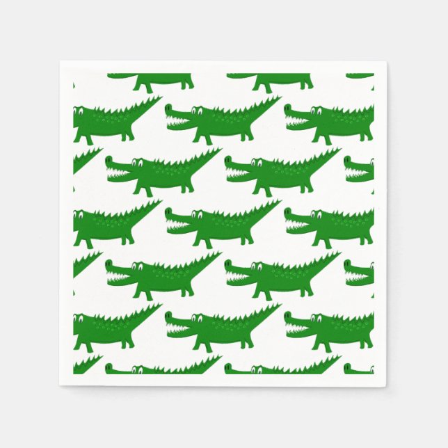 Serviette En Papier Dessin de bébé alligator mignon (Devant)