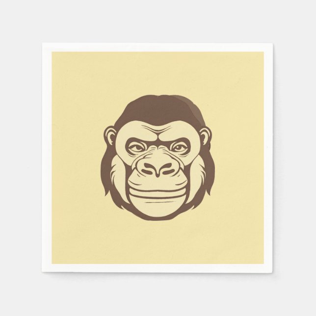 Serviette En Papier Dessin de dessin de Gorilla (Devant)