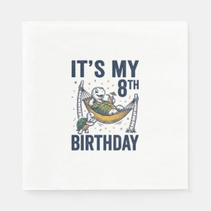 Serviette En Papier Dessin de hamac de tortue pour 8e anniversaire Gra
