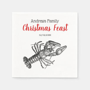 Serviette En Papier Dessin de homard vintage #1