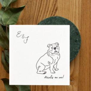 Serviette En Papier Dessin de la ligne Chien Bulldog