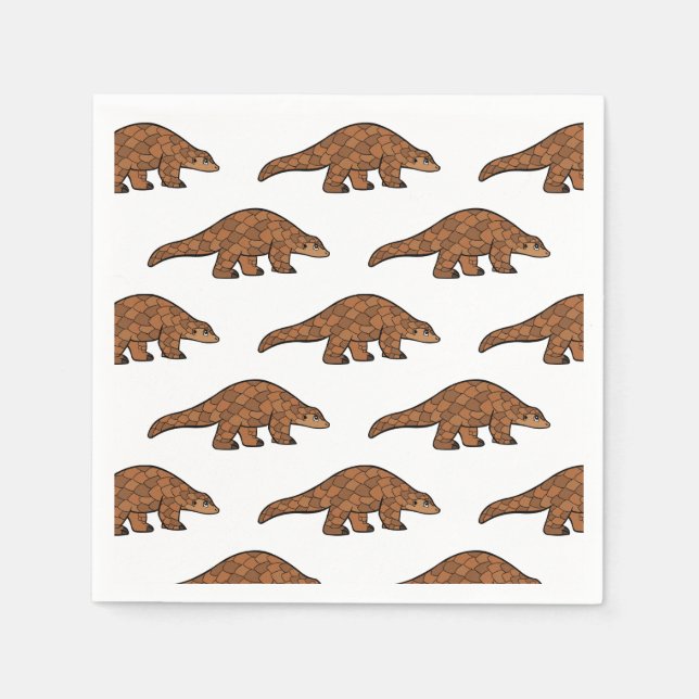 Serviette En Papier Dessin de Pangolin (Devant)