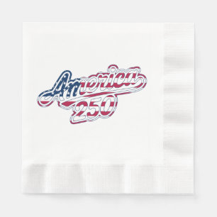 Serviette En Papier Dessin de script de drapeau America 250 Semiquince