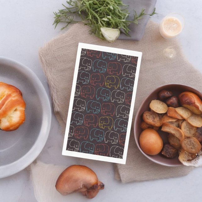 Serviette En Papier Dessin des éléphants (dinner napkin)