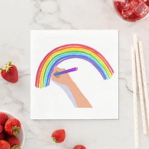 Serviette En Papier Dessin d'un arc-en-ciel
