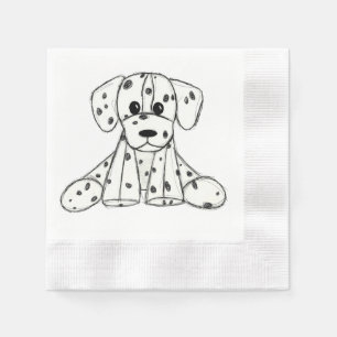 Serviette En Papier Dessin simple de contour de chien en peluche dalma