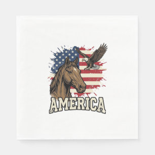 Serviette En Papier Dessin vectoriel patriotique de l'aigle de cheval