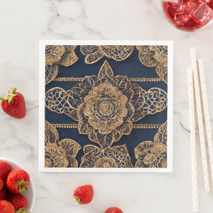 Serviette En Papier dessins dorés art IA 