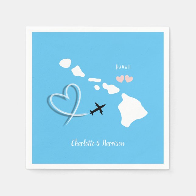 Serviette En Papier Destination Mariage Hawaii (Devant)