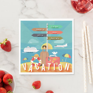 Serviette En Papier Destinations de vacances