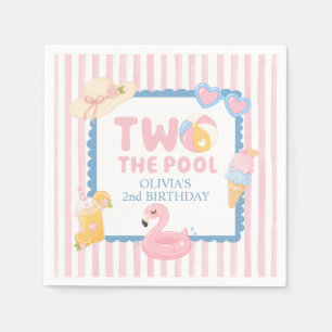 Serviette En Papier Deux à la fête d'anniversaire 2 ans de piscine d'é