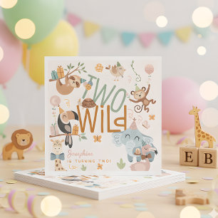 Serviette En Papier Deux animaux sauvages safari anniversaire de enfan