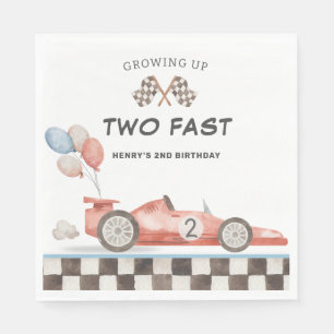 Serviette En Papier Deux Anniversaire Rapide Voiture de Course 2ème To