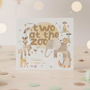 Serviette En Papier Deux au zoo safari animaux anniversaire de enfant