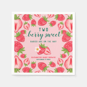 Serviette En Papier Deux Berry Sweet Baby Baby shower Twin Strawberry
