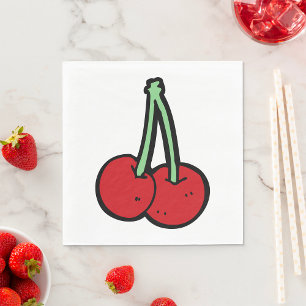 Serviette En Papier Deux cerises