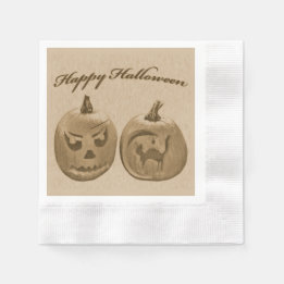Serviette En Papier Deux citrouilles Joyeux Halloween
