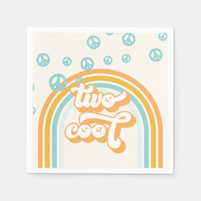 Serviette En Papier DEUX Cool Retro Boy 2E Anniversaire (Devant)