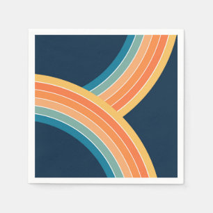 Serviette En Papier Deux couleurs rétro style arc-en-ciel
