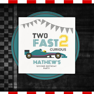 Serviette En Papier Deux Fast 2 Curieux Race Car 2e fête d'anniversair