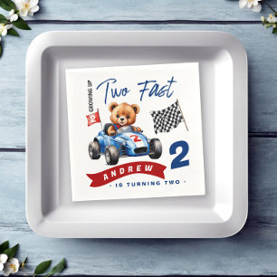 Serviette En Papier Deux Fast Race Car 2e Anniversaire