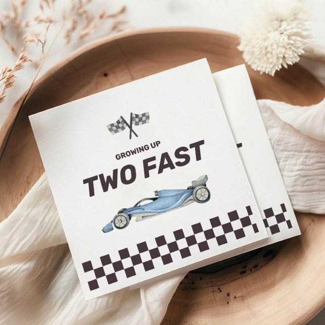 Serviette En Papier Deux Fast Race Car 2nd Boy's Birthday Party (Créateur téléchargé)