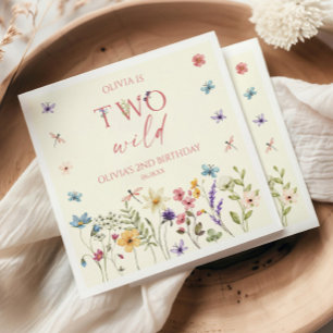 Serviette En Papier Deux Fête d'anniversaire de 2 ans Wild Wildflower