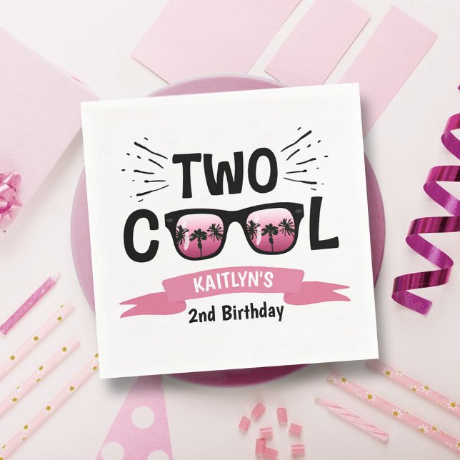 Serviette En Papier Deux filles Cool 2e anniversaire (Créateur téléchargé)