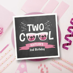 Serviette En Papier Deux filles Cool Chalkboard 2e anniversaire