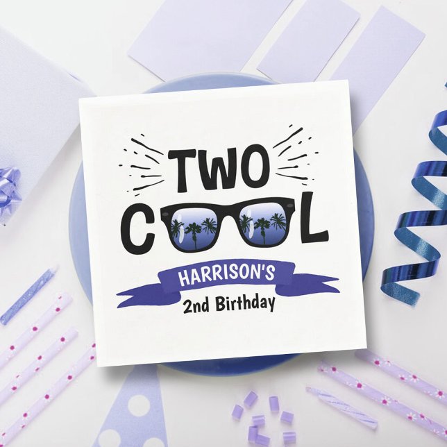 Serviette En Papier Deux garçons Cool 2e anniversaire (Créateur téléchargé)