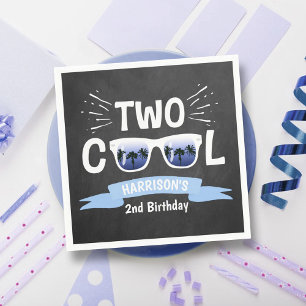 Serviette En Papier Deux garçons Cool Chalkboard 2e anniversaire