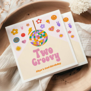 Serviette En Papier Deux Groovy Disco Ball 2ème Anniversaire