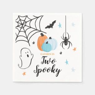 Serviette En Papier Deux joyeux anniversaire Halloween Deux citrouille