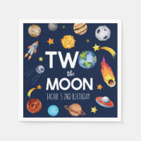 Deux La Lune Planète spatiale Anniversaire