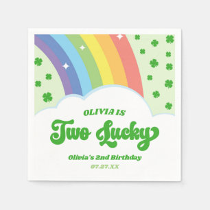 Serviette En Papier Deux Lucky Charm Rainbow 2e fête d'anniversaire