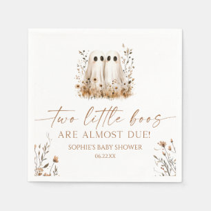 Serviette En Papier Deux petits Boos Ghost Fleur sauvage Twins Baby sh