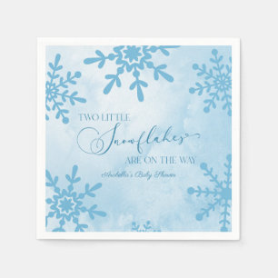 Serviette En Papier Deux petits flocons de neige Baby shower jumeaux d
