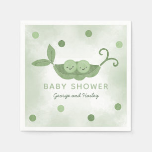 Serviette En Papier Deux petits pois dans un Baby shower jumeau Pod