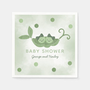 Serviette En Papier Deux petits pois dans un Baby shower pour filles j