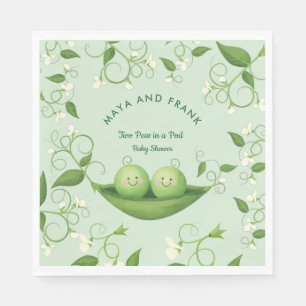 Serviette En Papier Deux pois dans un Baby shower de pois