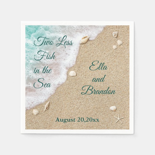 Serviette En Papier Deux poissons de moins dans la mer (Devant)