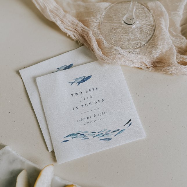 Serviette En Papier Deux poissons en moins dans la mer Personnalisé (Créateur téléchargé)