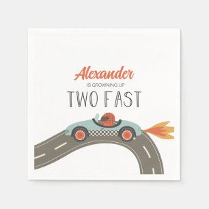 Serviette En Papier Deux Rapides Voiture BLUE Race Anniversaire