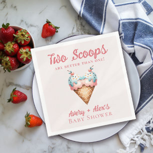 Serviette En Papier Deux Scoops Ice Cream Twins Baby shower